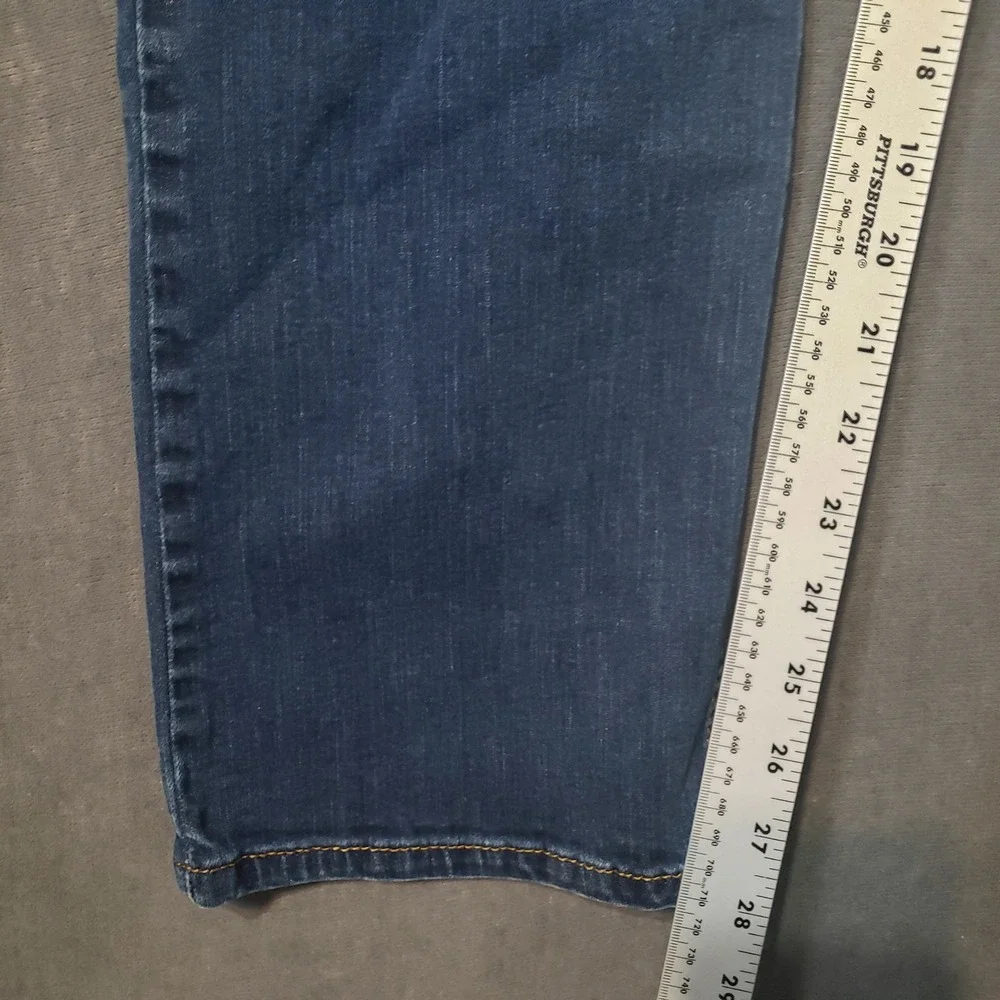 Wrangler Slim Straight Jeans Mens 38x30 Blue Distressed Stretch Denim